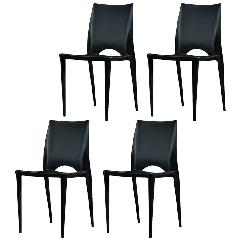 Plastic Scandinavian Kitchen Dining Room Chair Open Back Side Chair