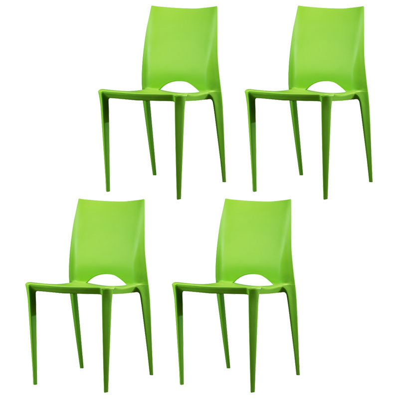 Plastic Scandinavian Kitchen Dining Room Chair Open Back Side Chair