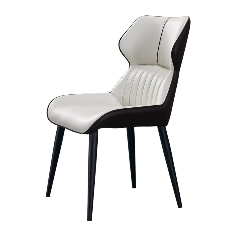 Sillas de comedor contemporáneas Sillón Parsons curvo de cuero para Brasserie