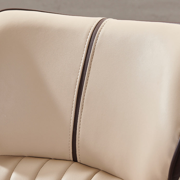 Sillas de comedor contemporáneas Sillón Parsons curvo de cuero para Brasserie