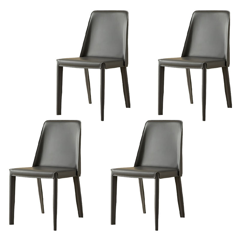 Silla de cuero moderna del comedor Silla sin brazos del metal para el uso del restaurante