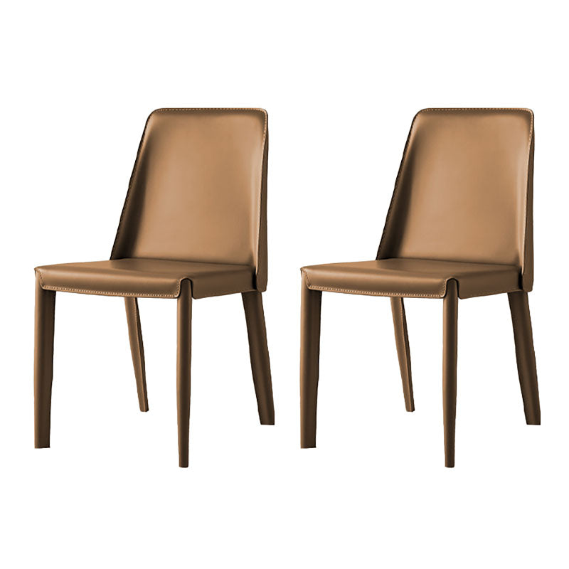Silla de cuero moderna del comedor Silla sin brazos del metal para el uso del restaurante