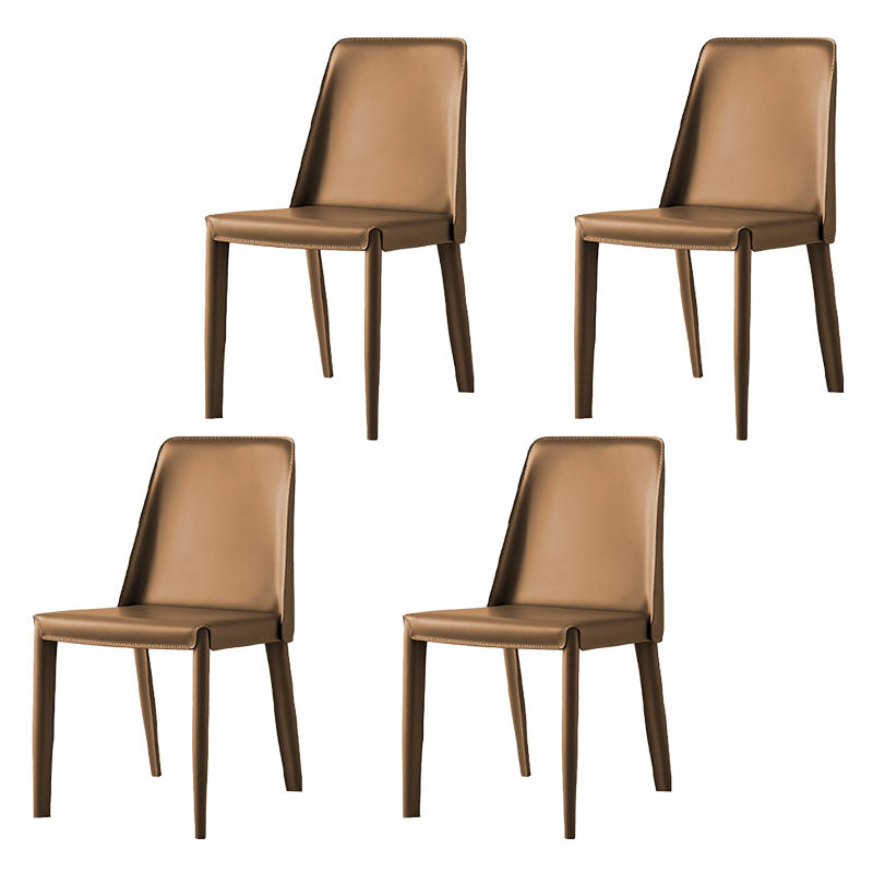 Silla de cuero moderna del comedor Silla sin brazos del metal para el uso del restaurante