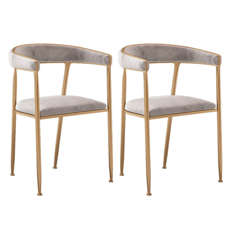 Glam Velvet Dining Room Chairs Metal Dining Side Arm Chairs for Restaurant Use