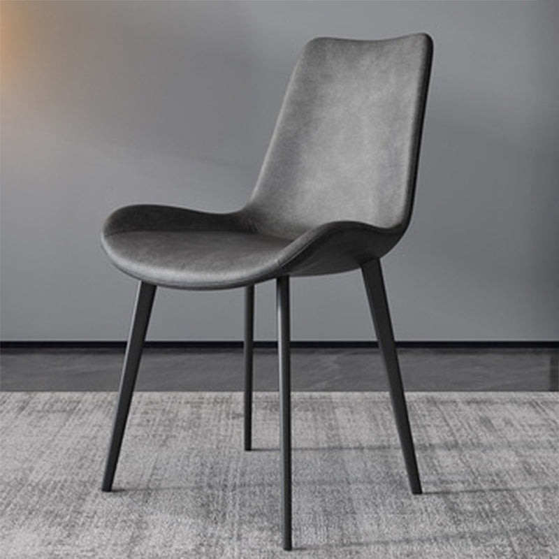 Contemporary Metal Dining Chairs Dining Armless Side Chairs for Kitchen