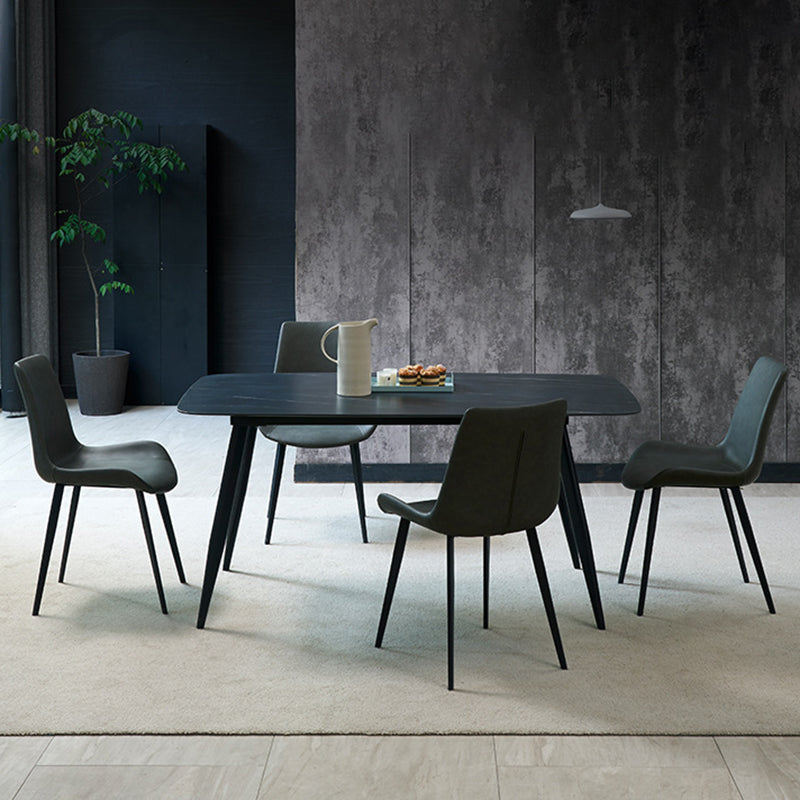 Sillas de comedor de metal contemporáneas que cenan sillas laterales sin brazos para la cocina