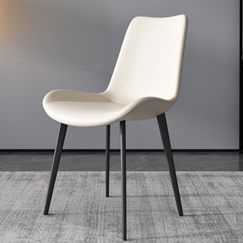 Contemporary Metal Dining Chairs Dining Armless Side Chairs for Kitchen
