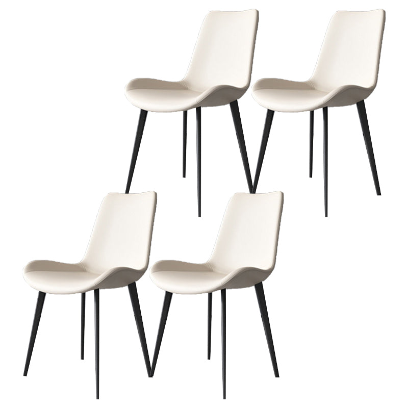Sillas de comedor de metal contemporáneas que cenan sillas laterales sin brazos para la cocina