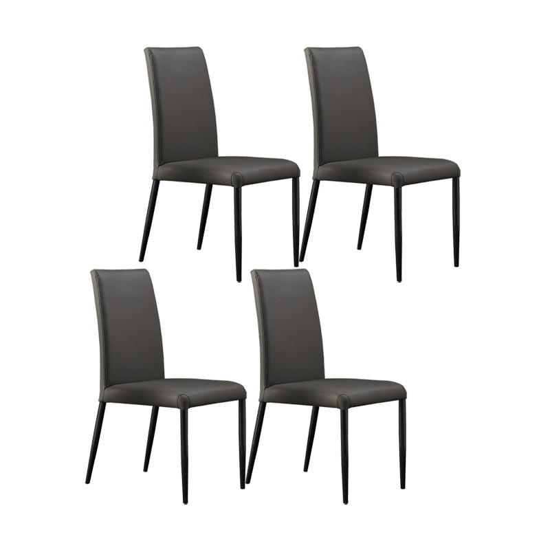 Sillas laterales de comedor con respaldo sólido de diseño industrial, sillas de comedor de piel sintética