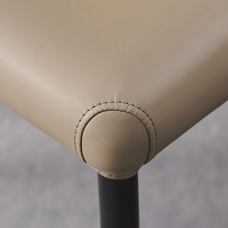 Sillas laterales de comedor con respaldo sólido de diseño industrial, sillas de comedor de piel sintética