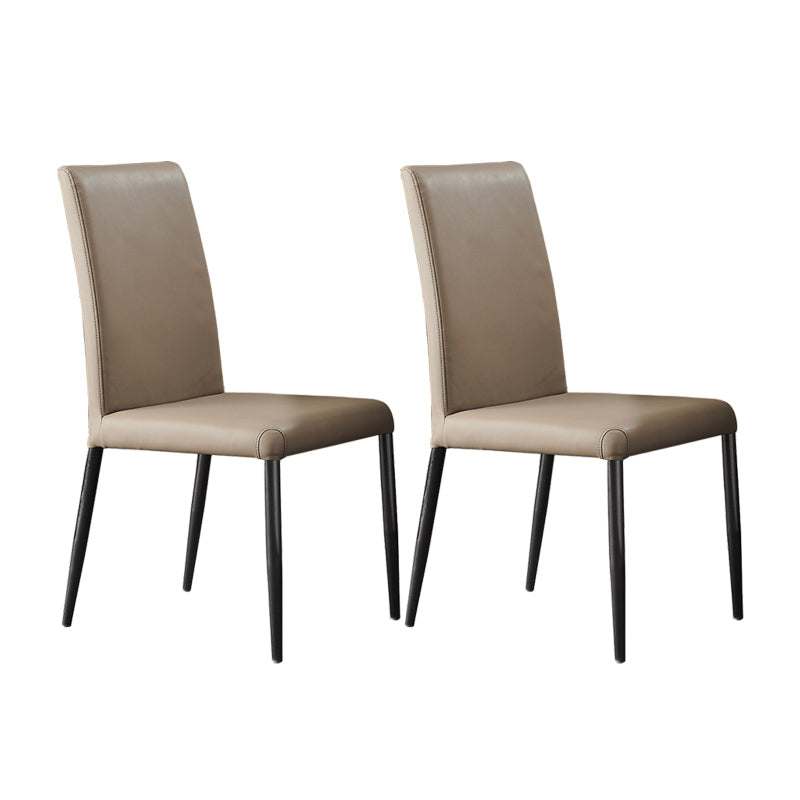Sillas laterales de comedor con respaldo sólido de diseño industrial, sillas de comedor de piel sintética