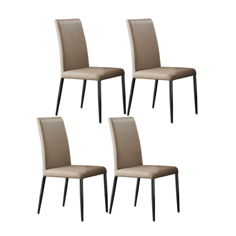 Sillas laterales de comedor con respaldo sólido de diseño industrial, sillas de comedor de piel sintética