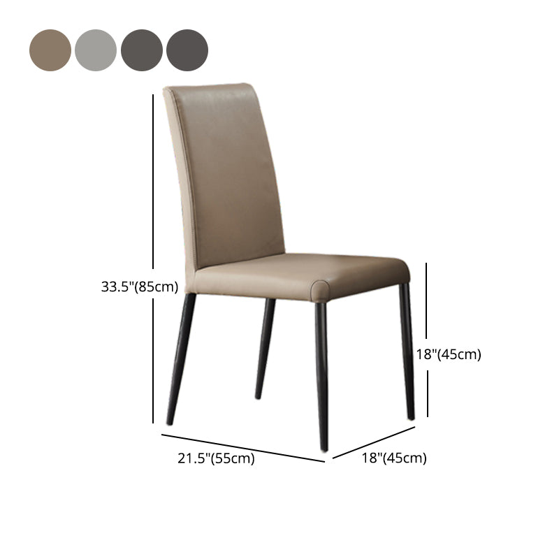 Sillas laterales de comedor con respaldo sólido de diseño industrial, sillas de comedor de piel sintética