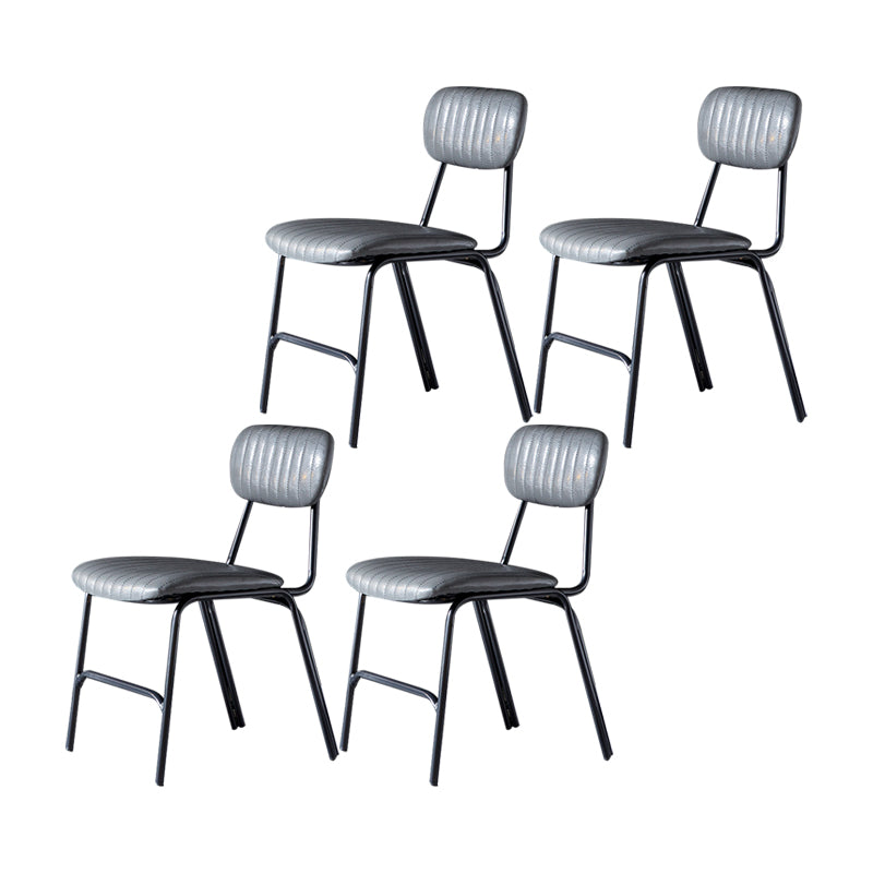 Sillas laterales de comedor con respaldo abierto de diseño industrial Sillas de comedor de piel sintética