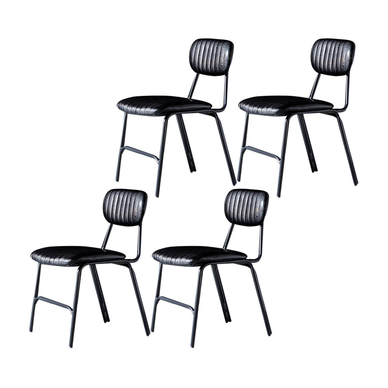 Sillas laterales de comedor con respaldo abierto de diseño industrial Sillas de comedor de piel sintética