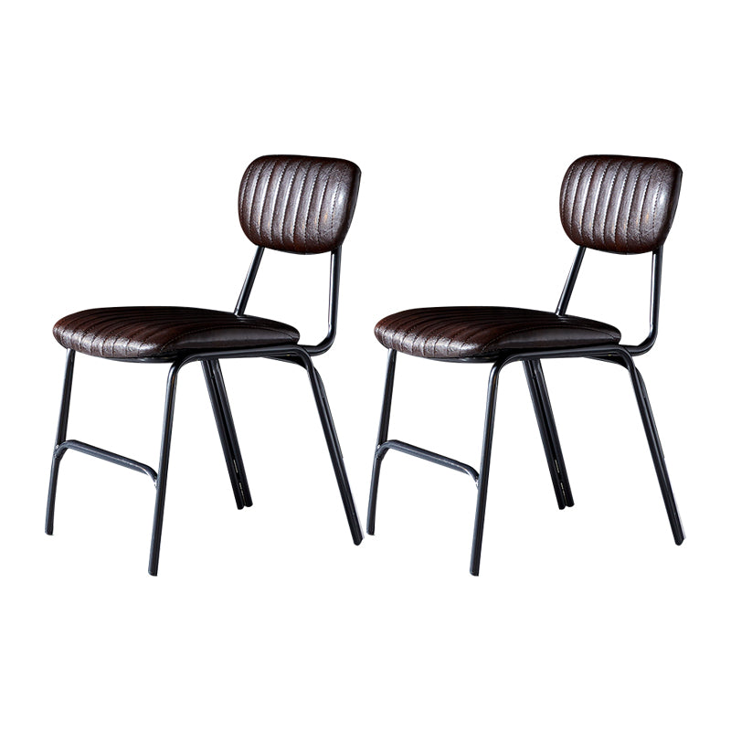 Sillas laterales de comedor con respaldo abierto de diseño industrial Sillas de comedor de piel sintética