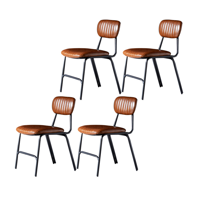 Sillas laterales de comedor con respaldo abierto de diseño industrial Sillas de comedor de piel sintética