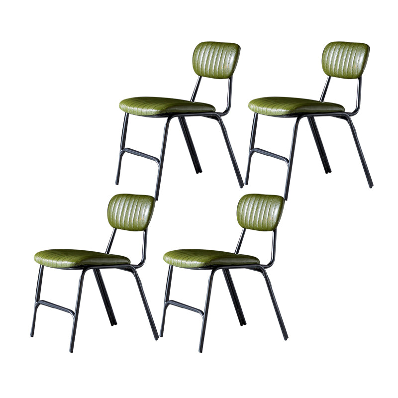Sillas laterales de comedor con respaldo abierto de diseño industrial Sillas de comedor de piel sintética