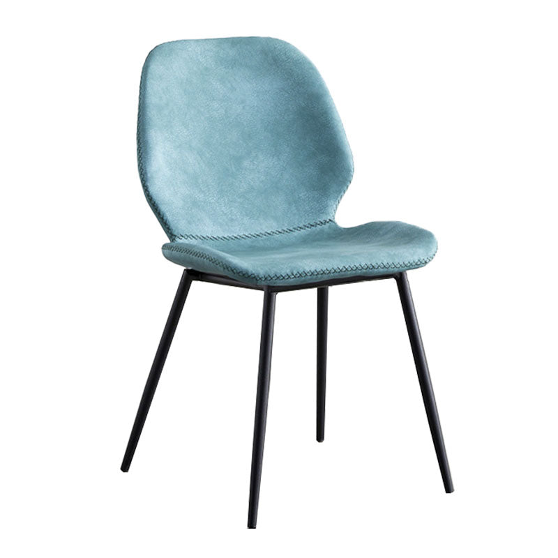 Contemporary Metal Dining Chairs Dining Wingback Armless Side Chairs for Kitchen