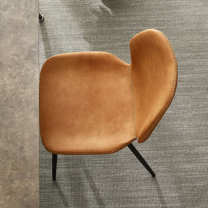 Sillas de comedor de metal contemporáneo, sillas laterales sin brazos con respaldo lateral para cocina