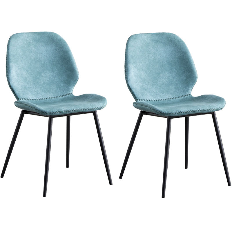 Sillas de comedor de metal contemporáneo, sillas laterales sin brazos con respaldo lateral para cocina