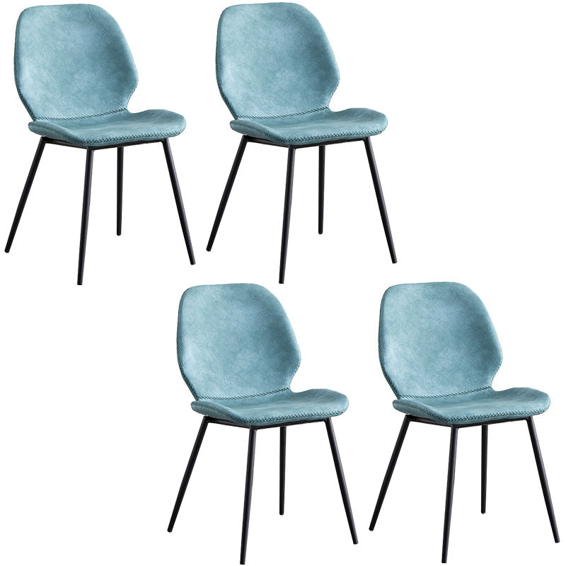 Sillas de comedor de metal contemporáneo, sillas laterales sin brazos con respaldo lateral para cocina