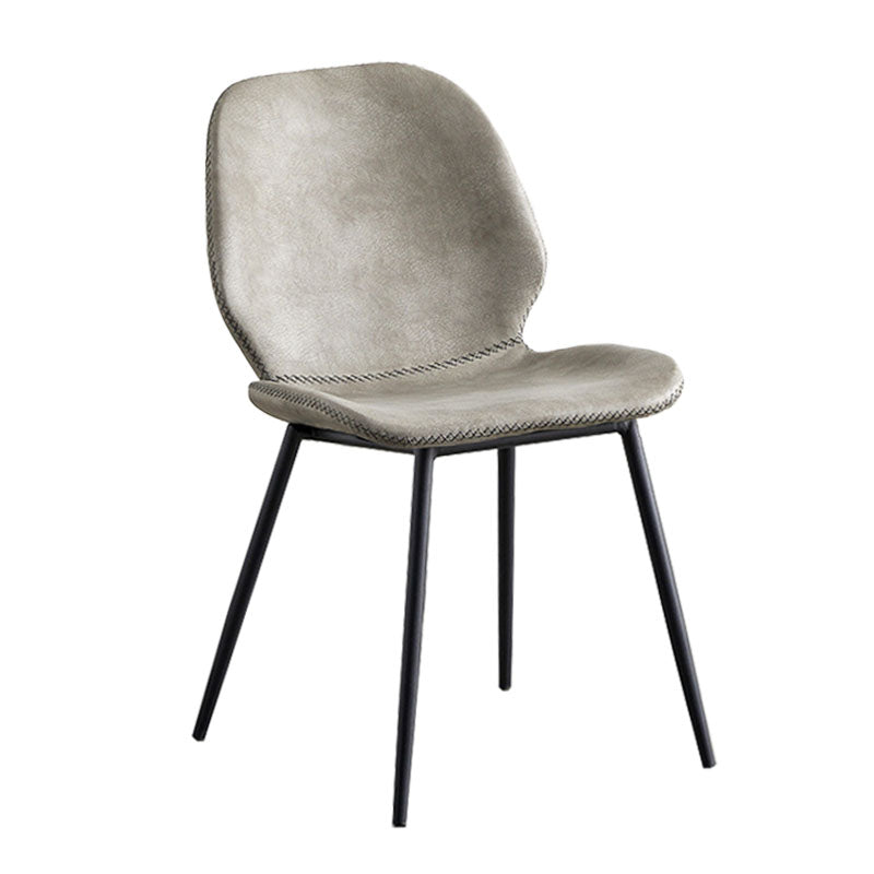 Sillas de comedor de metal contemporáneo, sillas laterales sin brazos con respaldo lateral para cocina