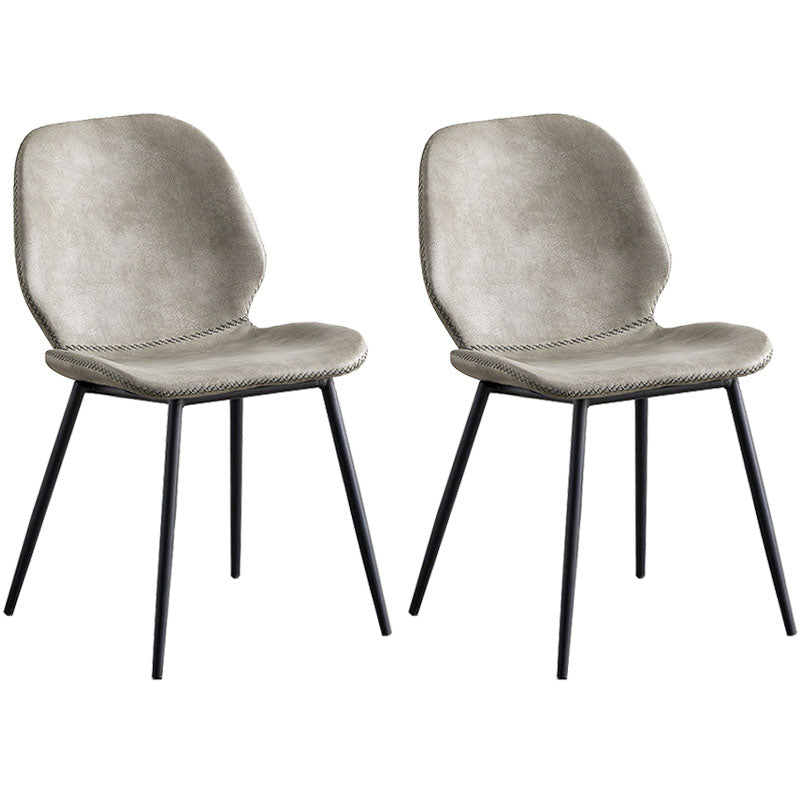 Sillas de comedor de metal contemporáneo, sillas laterales sin brazos con respaldo lateral para cocina