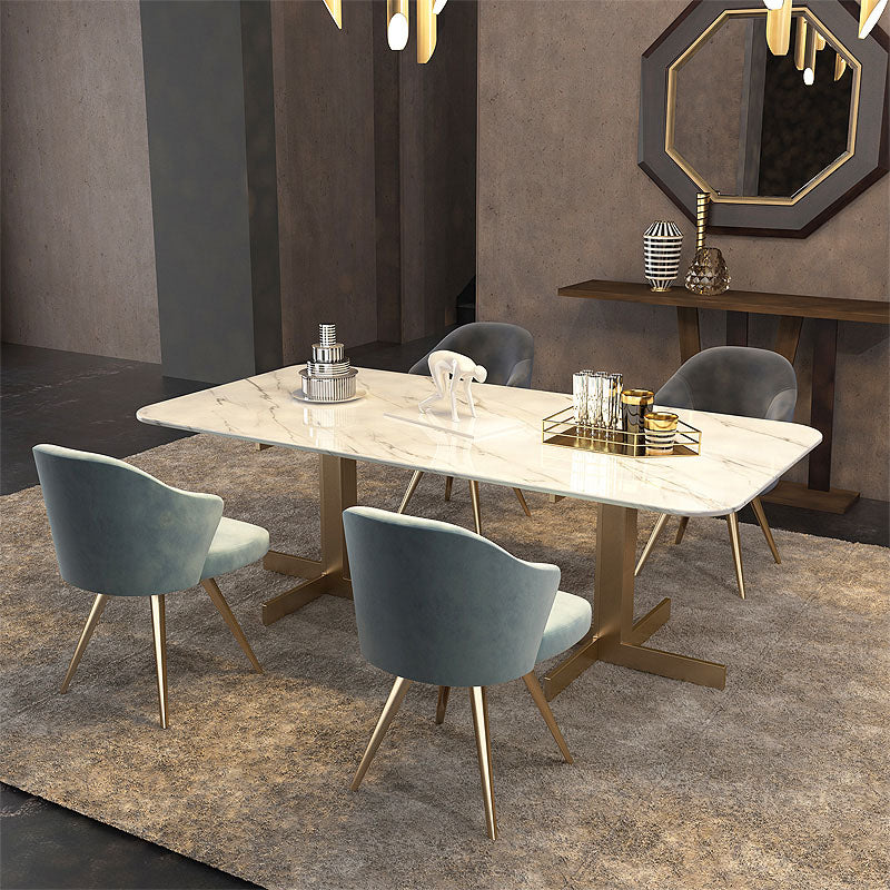 Silla de comedor de metal Glam, sillas laterales tapizadas para uso doméstico