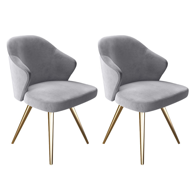 Silla de comedor de metal Glam, sillas laterales tapizadas para uso doméstico