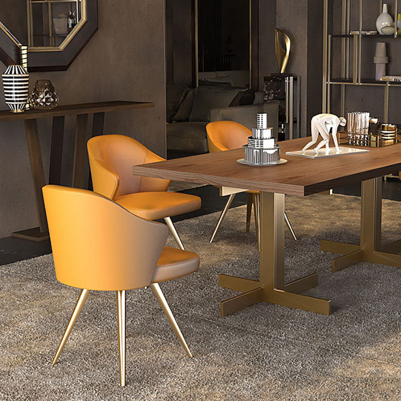 Silla de comedor de metal Glam, sillas laterales tapizadas para uso doméstico