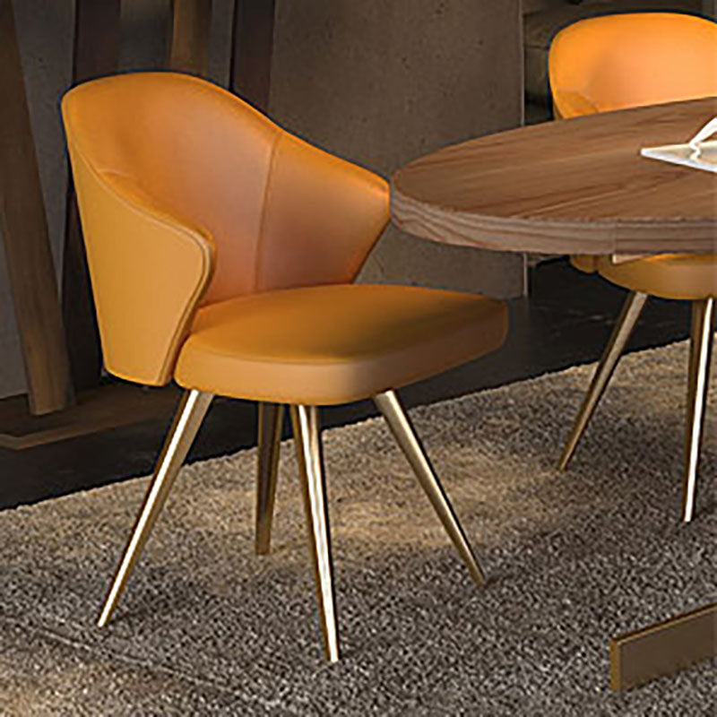 Silla de comedor de metal Glam, sillas laterales tapizadas para uso doméstico