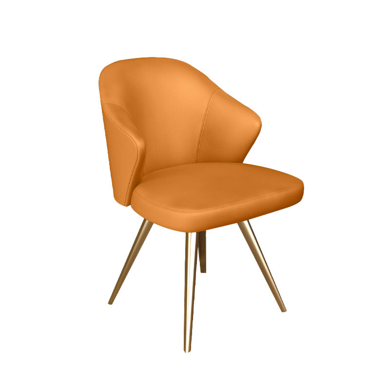 Glam Metal Dining Arm Chair Upholstered Side Chairs for Home Use