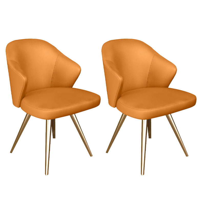 Silla de comedor de metal Glam, sillas laterales tapizadas para uso doméstico