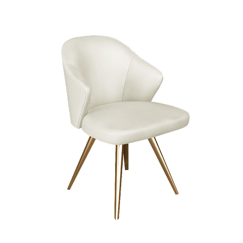 Silla de comedor de metal Glam, sillas laterales tapizadas para uso doméstico