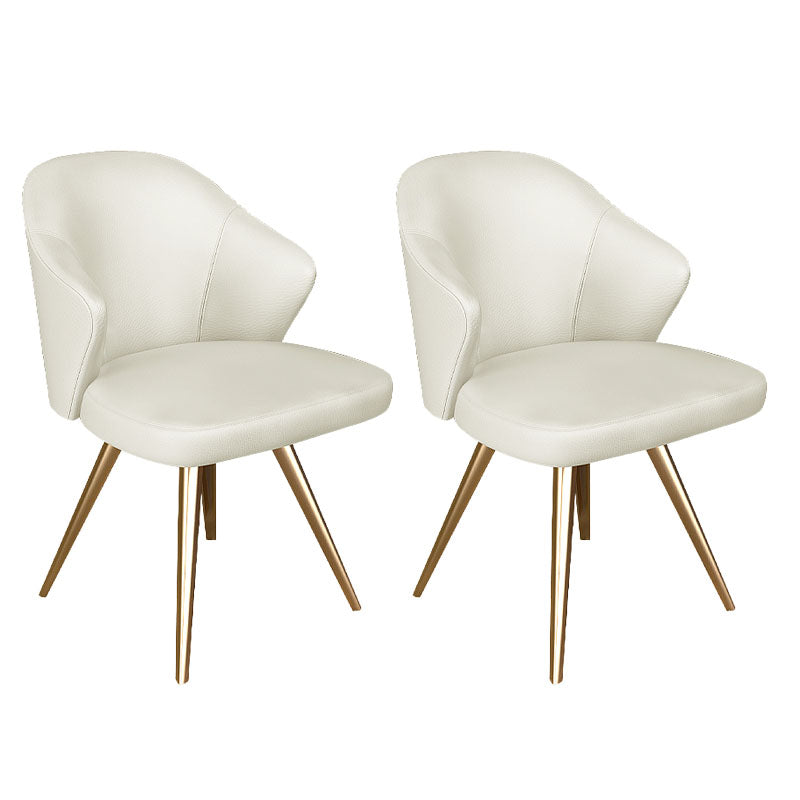 Silla de comedor de metal Glam, sillas laterales tapizadas para uso doméstico