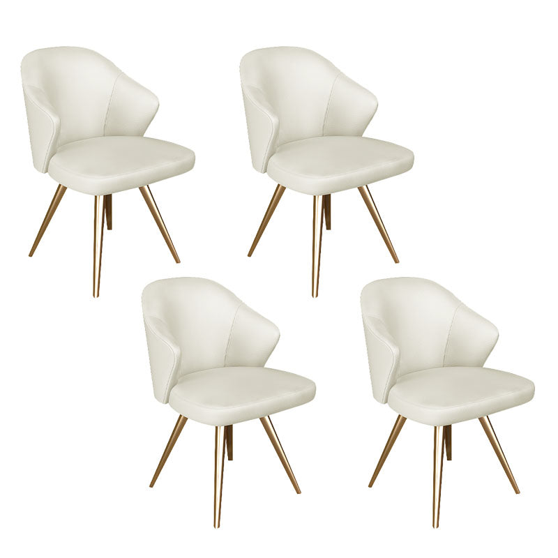 Silla de comedor de metal Glam, sillas laterales tapizadas para uso doméstico
