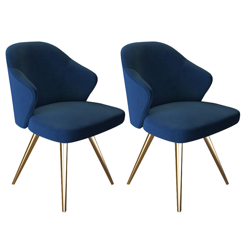 Silla de comedor de metal Glam, sillas laterales tapizadas para uso doméstico