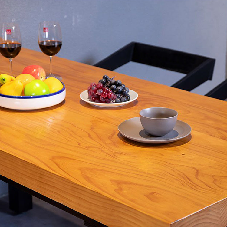 1/5 pcs Juego de comedor industrial de metal con mesa de mesa de madera de pino