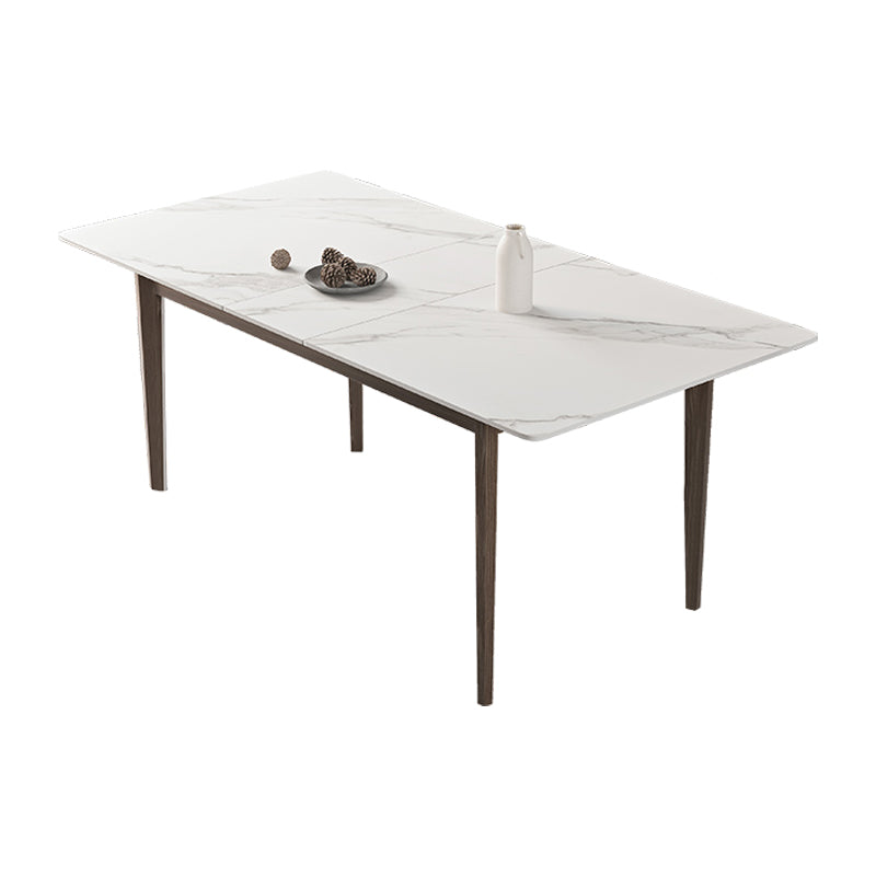 Nordic Extendable 1/4/5/7 Pieces Dining Set Sintered Stone Table with Leather Chairs