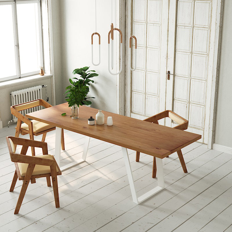1/2/3/4 Pcs Pine Wood Industrial Dining Set with Rectangle Table Dinette Set