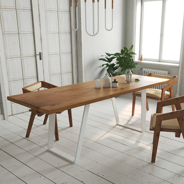 1/2/3/4 Pcs Pine Wood Industrial Dining Set with Rectangle Table Dinette Set