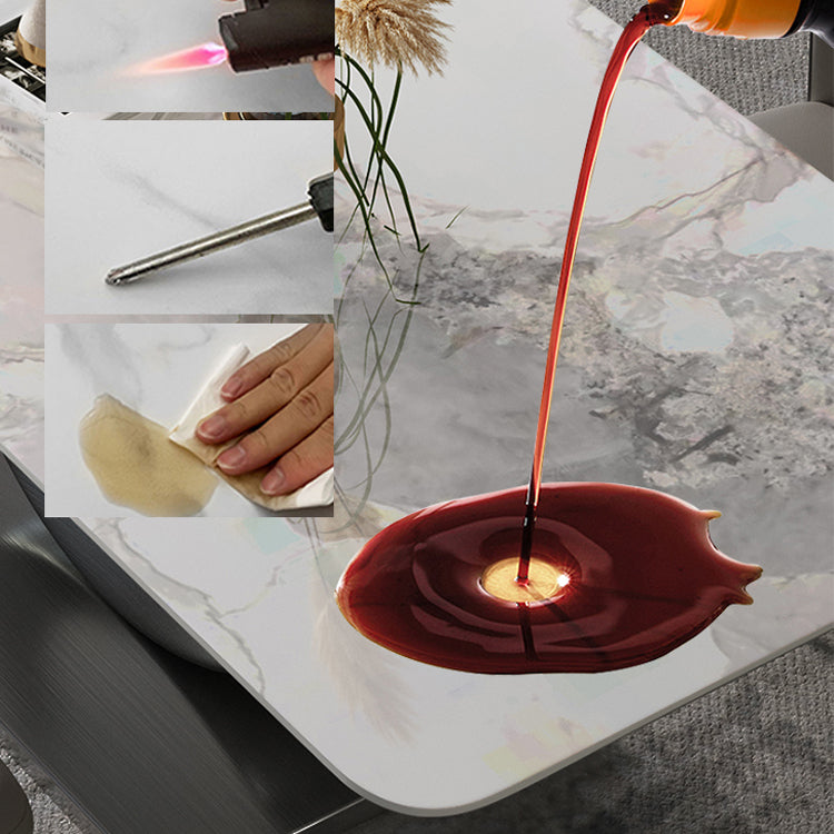 Nordic 1/4/5/7 Pieces Rectangle Dining Set Sintered Stone Top Table with Leather Chairs