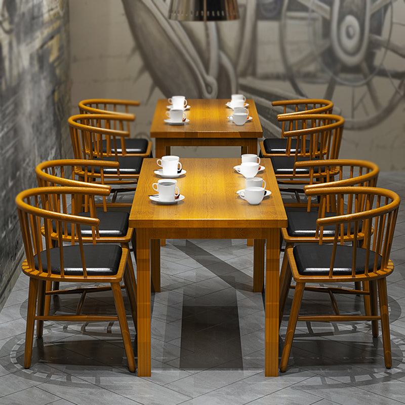 1/3/5 PCS Pine Wood Industrial Dining Ensemble avec table et chaises en bois