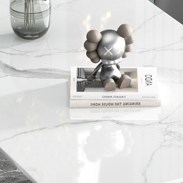 Luxury 1/2/5 Pieces Dining Set Sintered Stone Dining Table with Leather Chairs