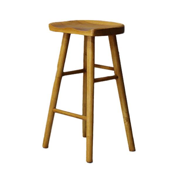 Moderner Barhocker aus massivem Holz mit Fußstütze für die Küche, einfacher Holzhocker