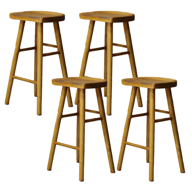 Moderner Barhocker aus massivem Holz mit Fußstütze für die Küche, einfacher Holzhocker