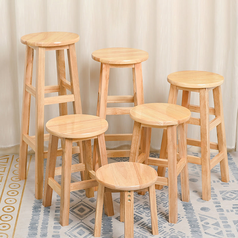 Modern Style Solid Wood Bar Stool with Footrest Living Room Lounge Bar Stool