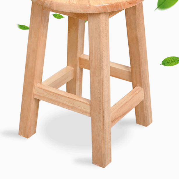 Modern Style Solid Wood Bar Stool with Footrest Living Room Lounge Bar Stool