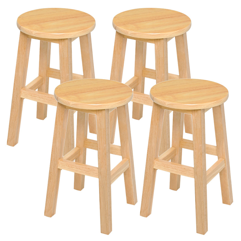 Modern Style Solid Wood Bar Stool with Footrest Living Room Lounge Bar Stool
